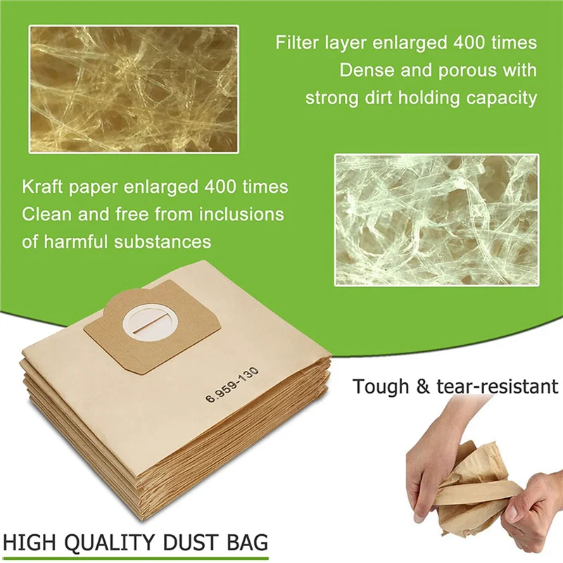 

UNCL 75 Pcs Vacuum Cleaner Bag For Karcher 6.959-130.0 Filter Bags For A2201 WD3 Paper Bag Wet & Dry Vacuum Cleaner Parts
