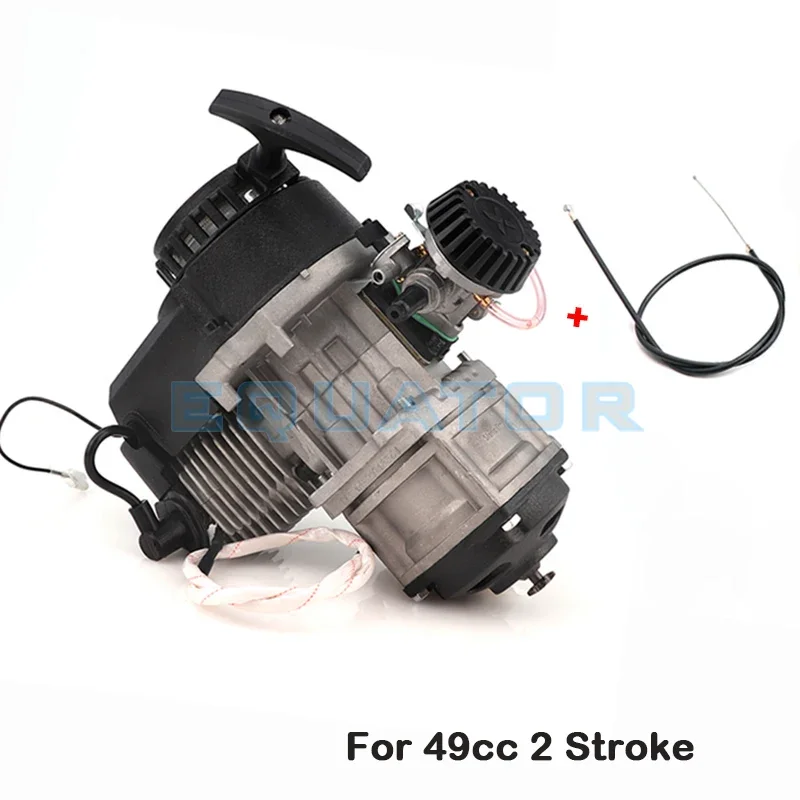 

49cc 2 STROKE ENGINE with electric start+throttle cable Motor Mini Pocket PIT Four Wheel Off-Road Vehicle ATV Off-Road Vehicle