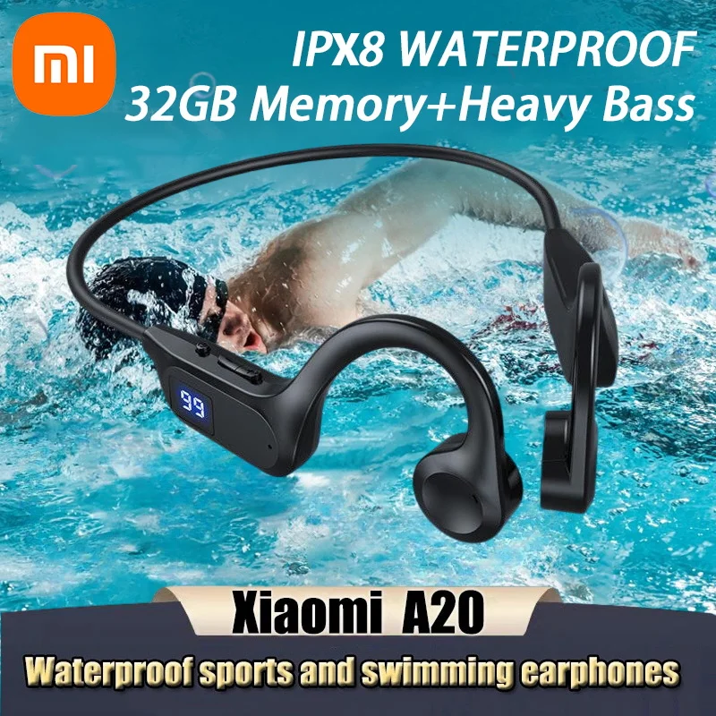 Xiaomi Real Bone Conduction Wireless Earphone Sport Swimming Bluetooth Compatible Headphone Hand-free With Mic For Running 2025