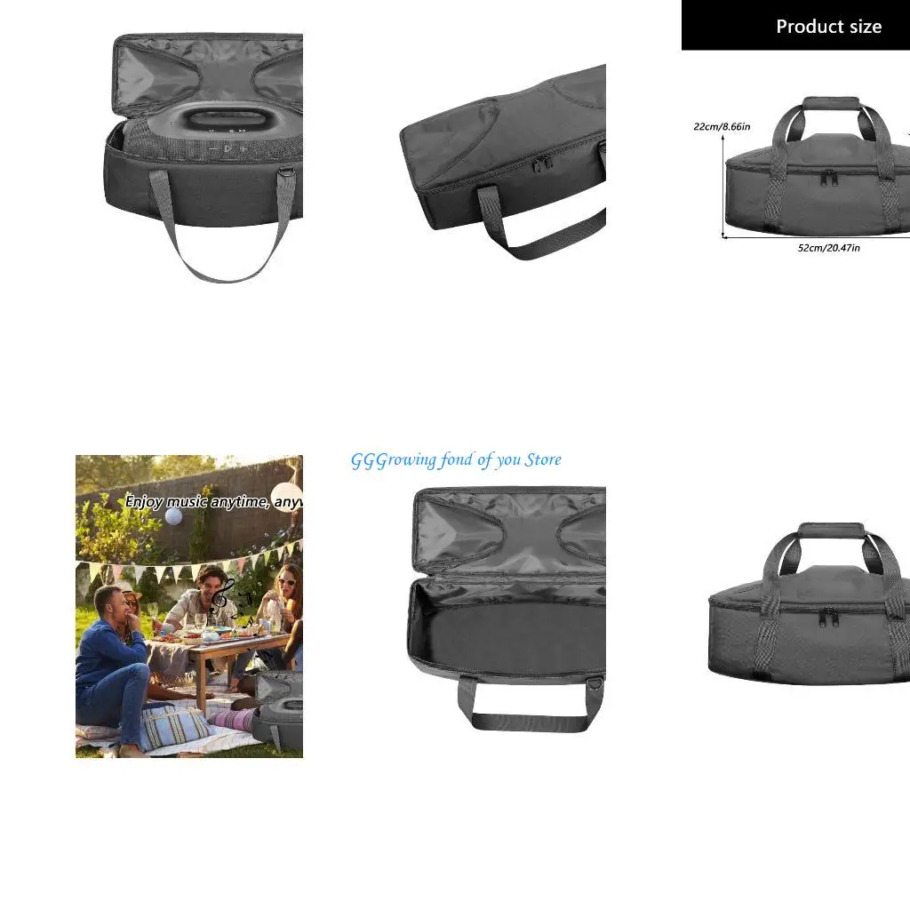 

H9EB Outdoor Ready Speaker Carrying Soft Protective Case Water Resistant Fabric Storage Bag Bag for Boombox 4