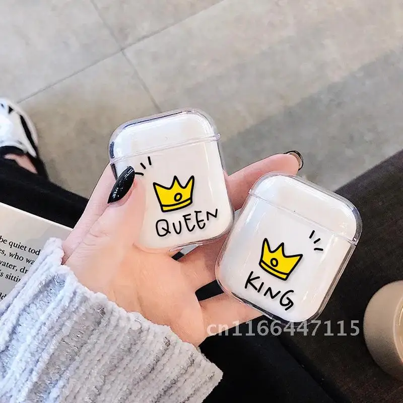 

Hard PC Transparent Earphone Cases For AirPods 1 2 Charging Box Cute Cartoon Cactus Crystal Cover Bag For Airpods Cases