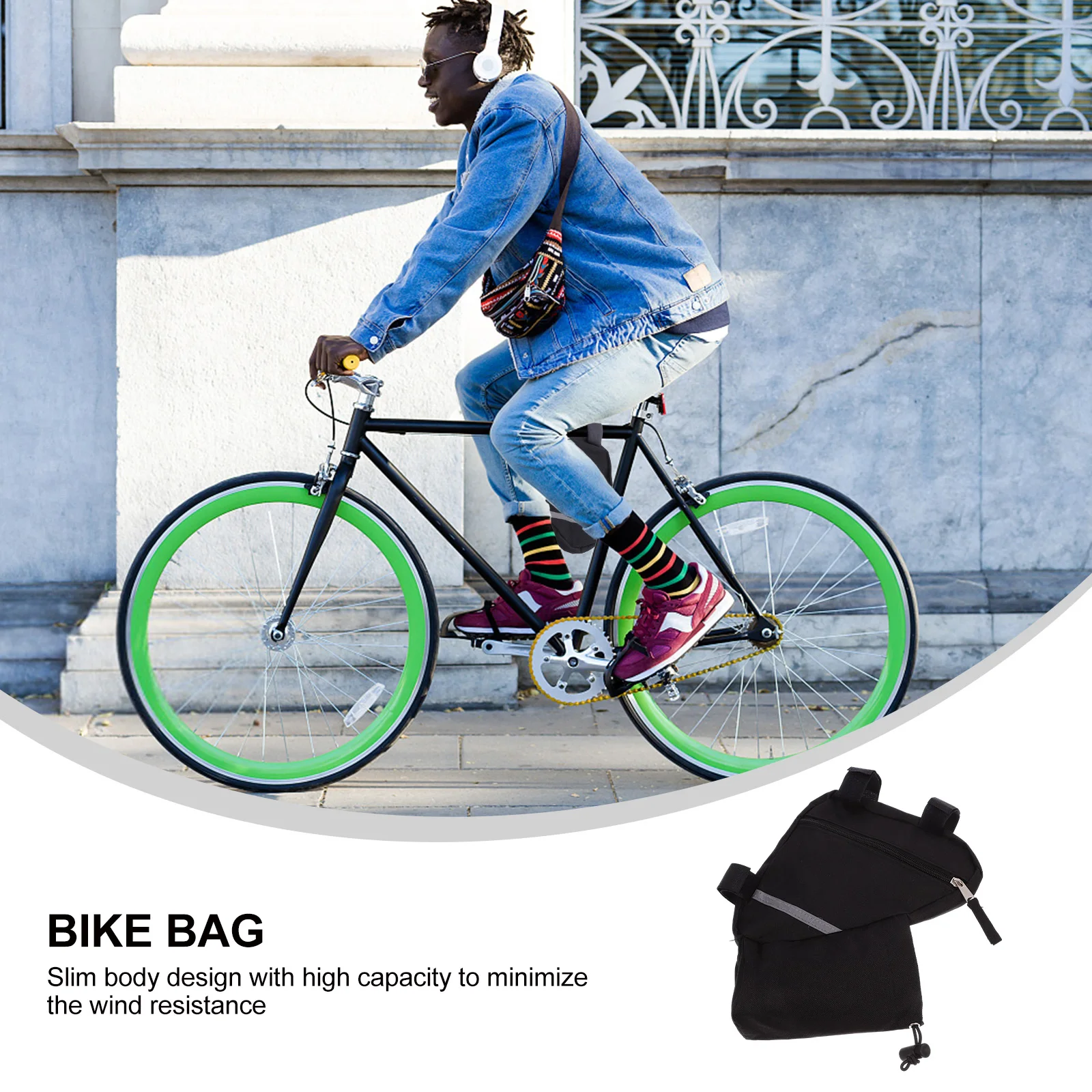 

Waterproof Bike Frame Bag Mount Pouch for Cycling Mountain Gravel Anti Skid Wear Resistant Nylon Bag Toolkit Pouch