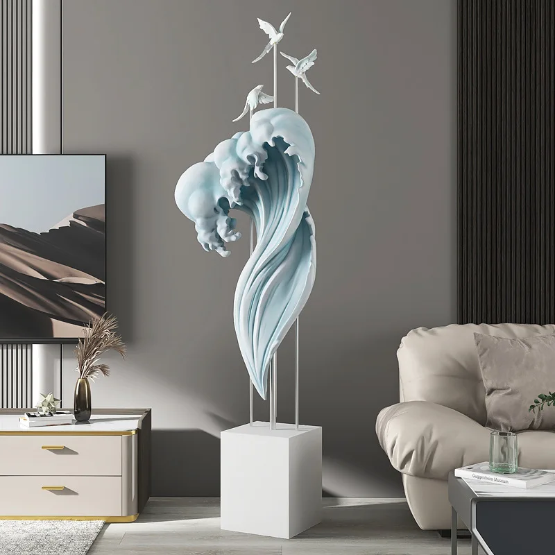 Sea Waves Living Room Floor Ornament Modern Light Luxury Creative TV Cabinet Home New Gifts