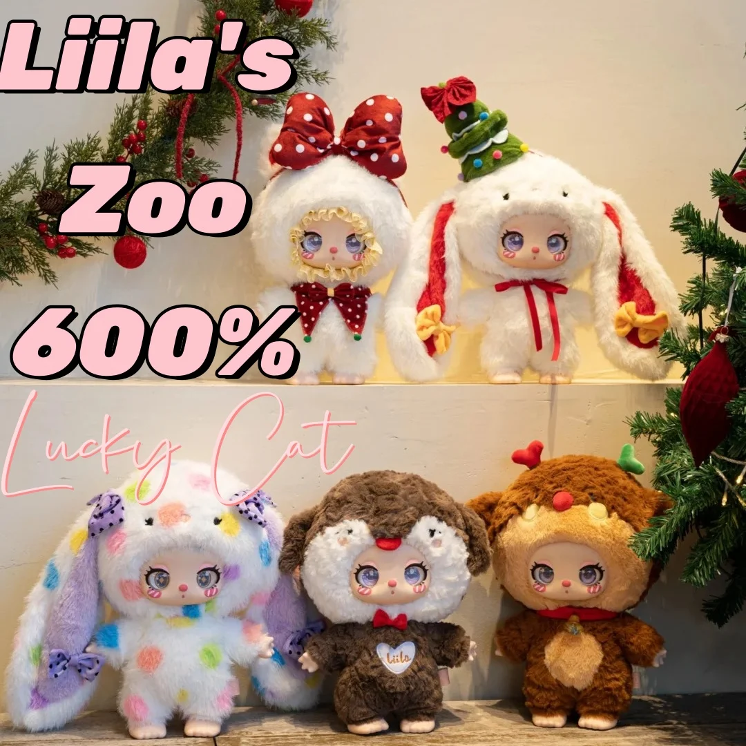 In Stock New Genuine Liila'S Zoo 600%  Series Vinyl  Blind Box Tide Play Kawaii Doll Liila'S Lucky Cat  Toy Mystery Box Gift