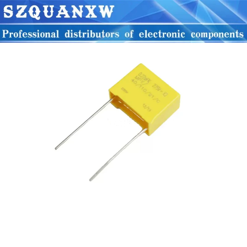 10PCS 275V 0.22UF 224K 220NF P=10MM X2 Polypropylene film capacitor Safety Capacitor