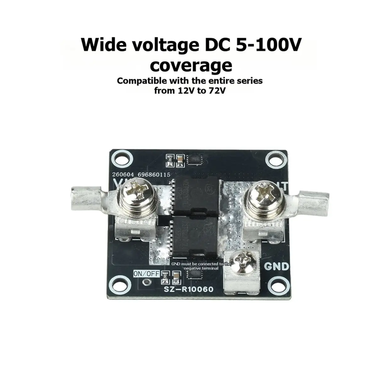 High Current Ideal Diode Module DC 5-100V 50A Ideal Diode Module Dual Chip Solar Backfeed Battery Reverse Protection A