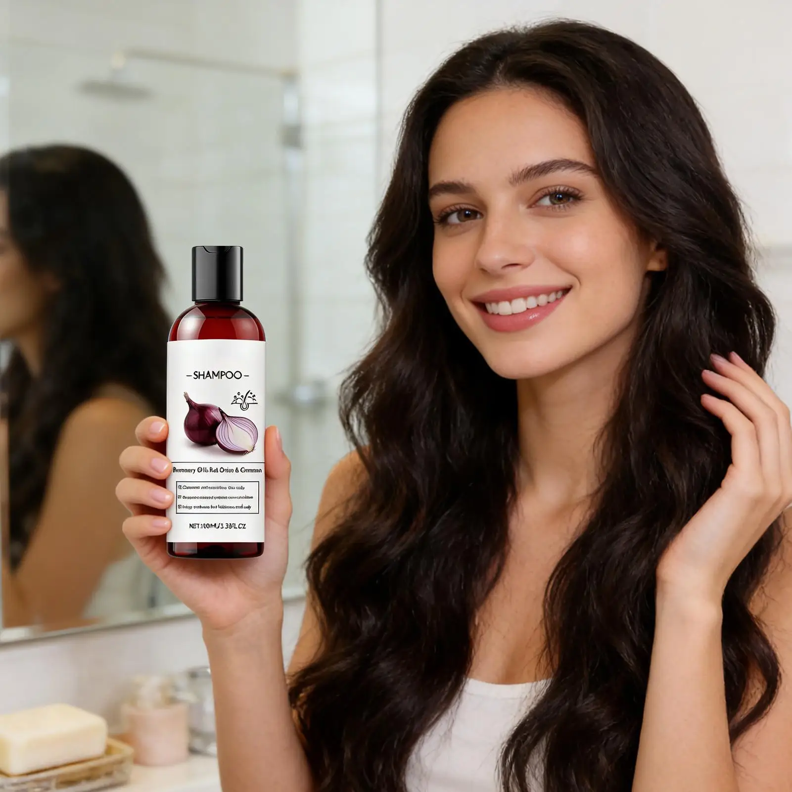 100ml Fast Hair Growth Rosemary Onion Shampoo Gentle Cleansing Nourish Scalp Refreshing Shampoo Oil Control Nourish Hair Care view 4