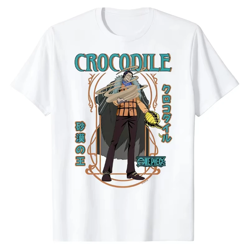 Sir Crocodile One Piece T-Shirt Shichibukai Graphic Print Crew Neck Soft 100% Cotton Premium Daily Wear Urban Street Style Tops