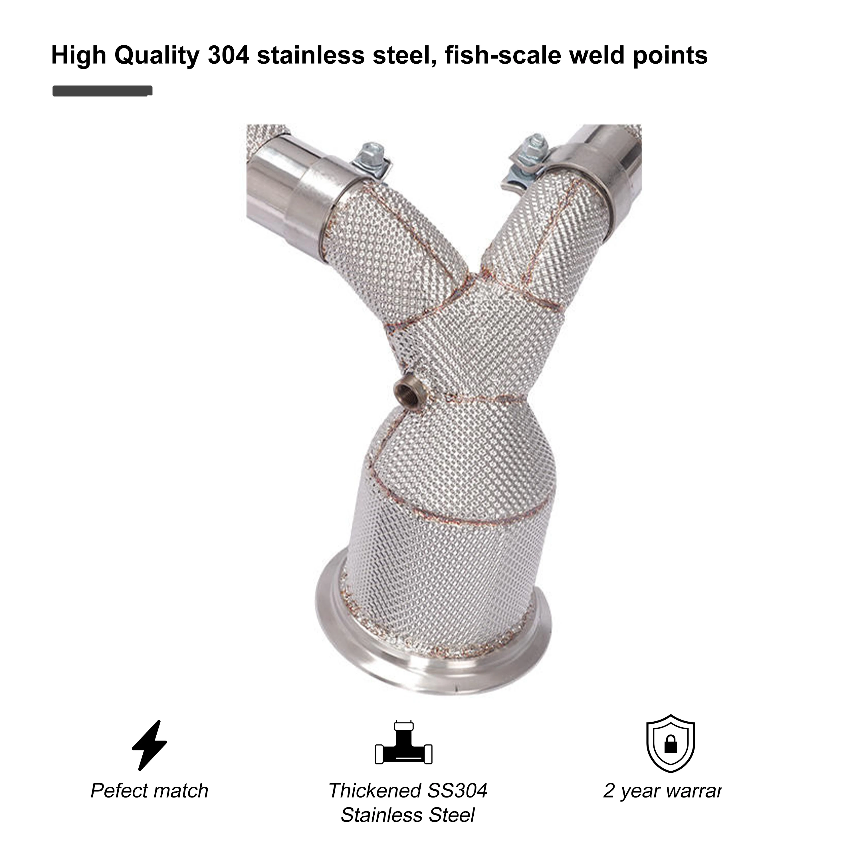 PRO Stainless Steel Downpipe Exhaust Head for Audi A7 3.0T C8 2019-2024 High-flow Racing Car with Heat Insulation Upgrade Power