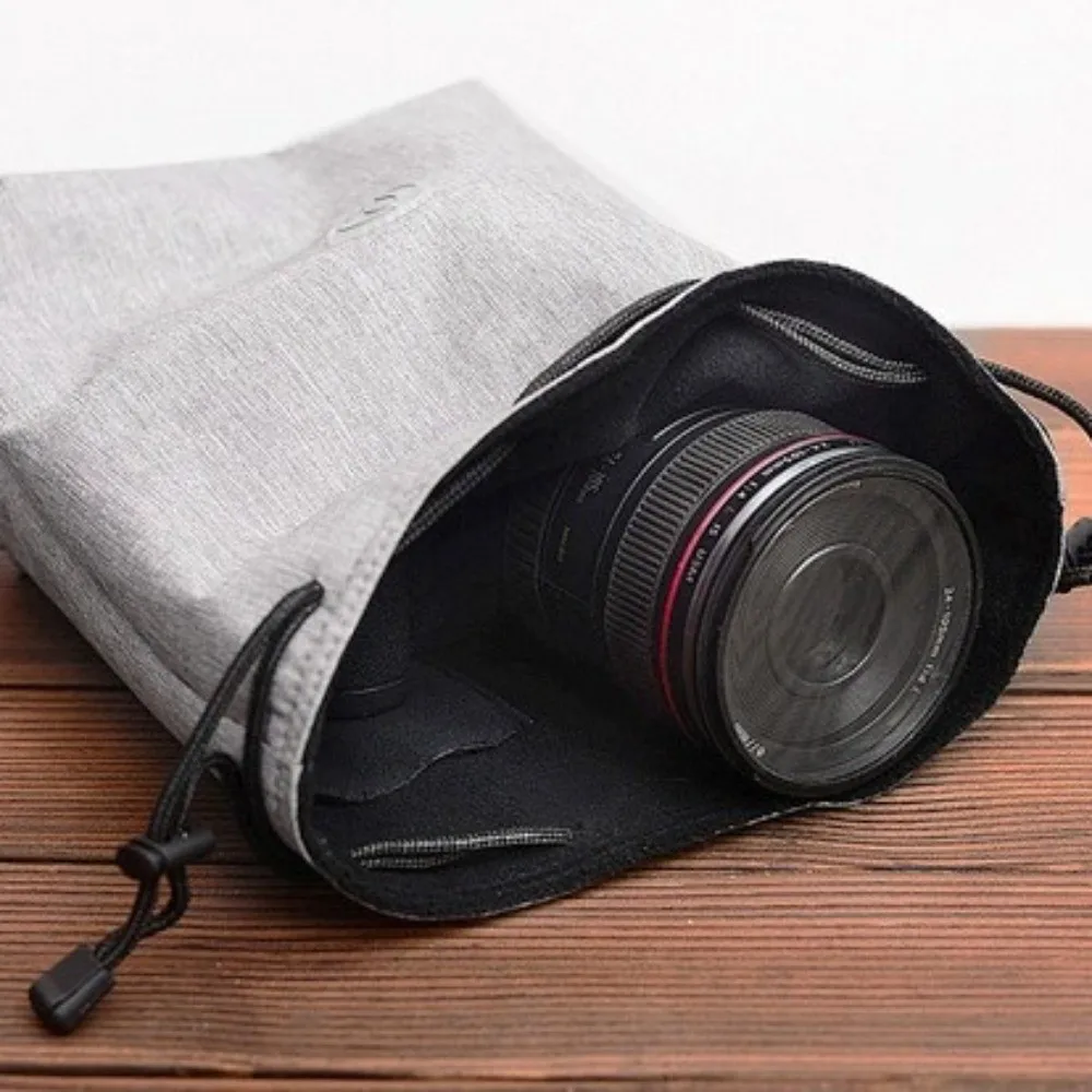 Bolsa impermeable para cámara Digital, bolsa de almacenamiento SLR de nailon a prueba de polvo con cordón, bolsillo para cámara profesional, fotografía al aire libre