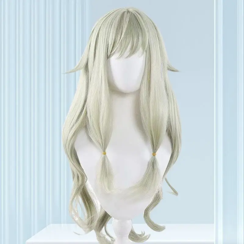 أنيمي مشروع Sekai Kusanagi Nene شعر مستعار تأثيري الشعر المستعار Periwig شاحب أخضر طويل مجعد تصفيف الشعر هيربيسي Hallowmas الشعر عيد الميلاد