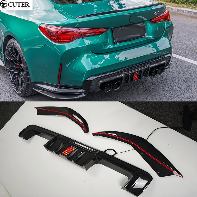 

Задний диффузор и боковые сплиттеры из сухого карбона в стиле R44 с LED-стоп-сигналами для BMW G80 G82 M3 G82 M4