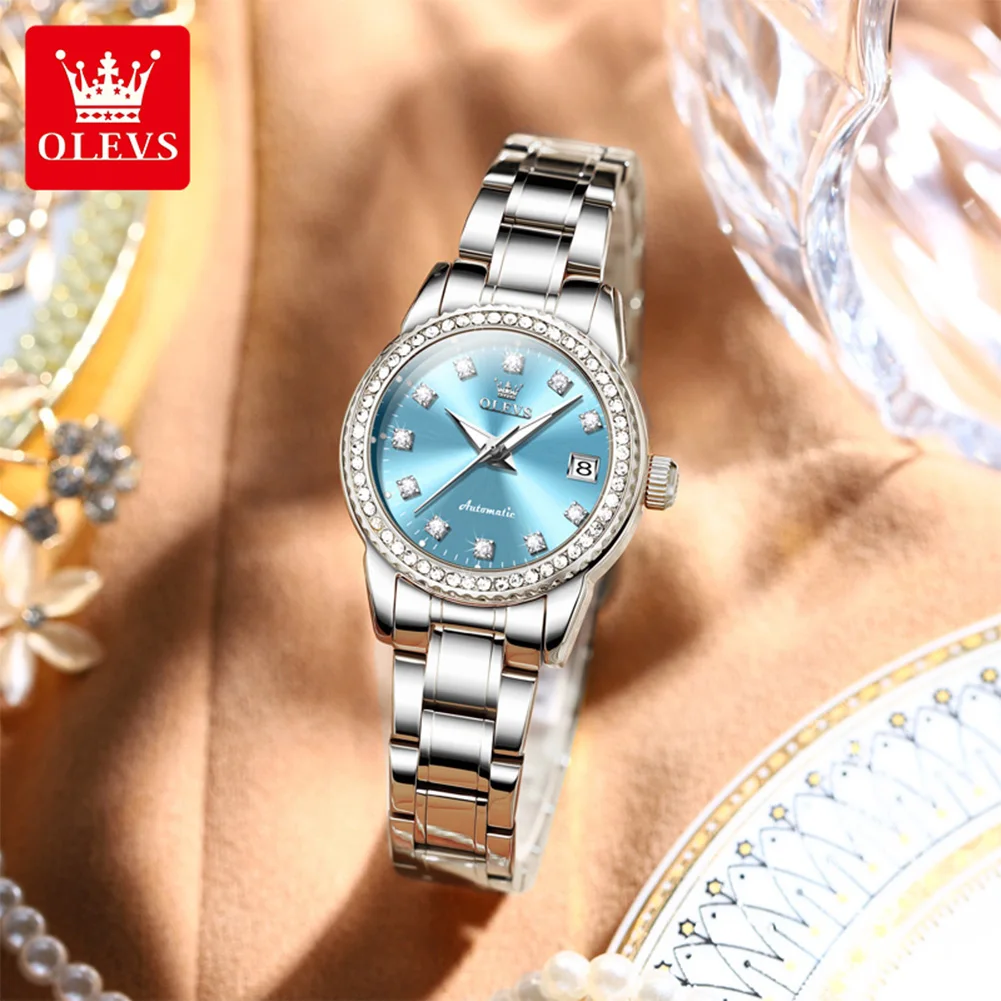 OLEVS 7003 New Color Elegant Luxury Women Watches Automatic Mechanical Watch Stainless Steel Date Watches For Woman Gifts Reloj