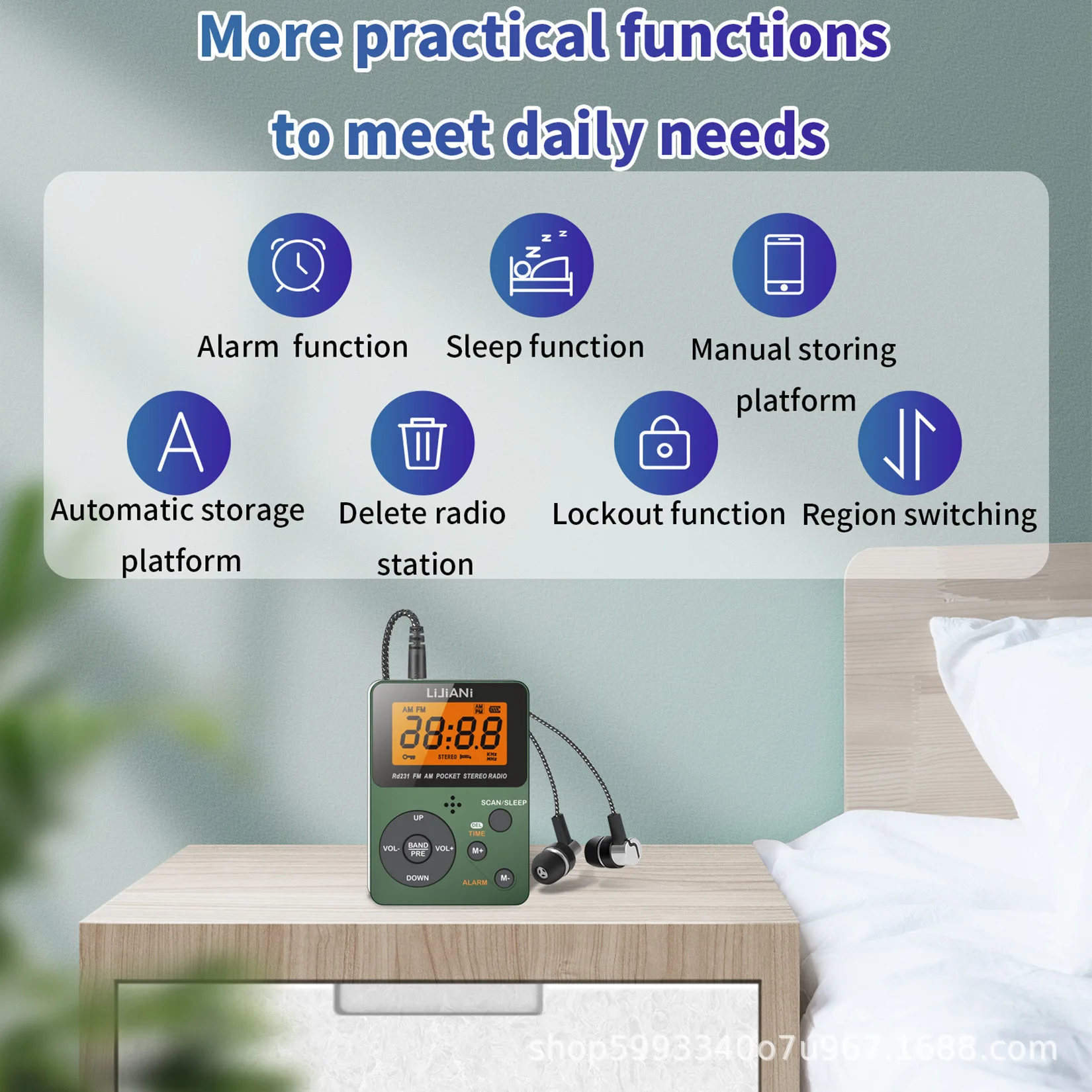 RD231 Portable Handheld Radio FM/AM 2 Band High Sensitivity, Medium Wave/FM