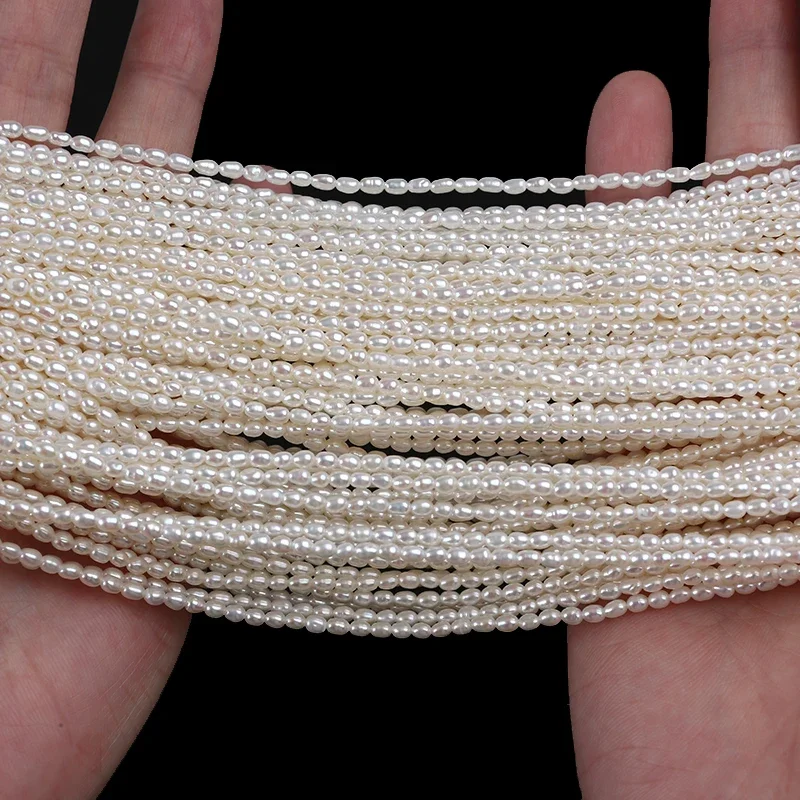 

Mini Pearl 2-3mm Rice Shape Freshwater Pearl Strand For Jewelry Making