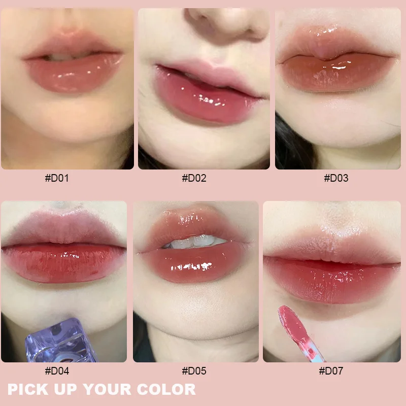 Mirror Shine Jelly Lip Glaze, Plump Lip Gloss, Water Glow Series, Hydrating Moisturizing Lip Tint, Long Lasting Makeup for Women