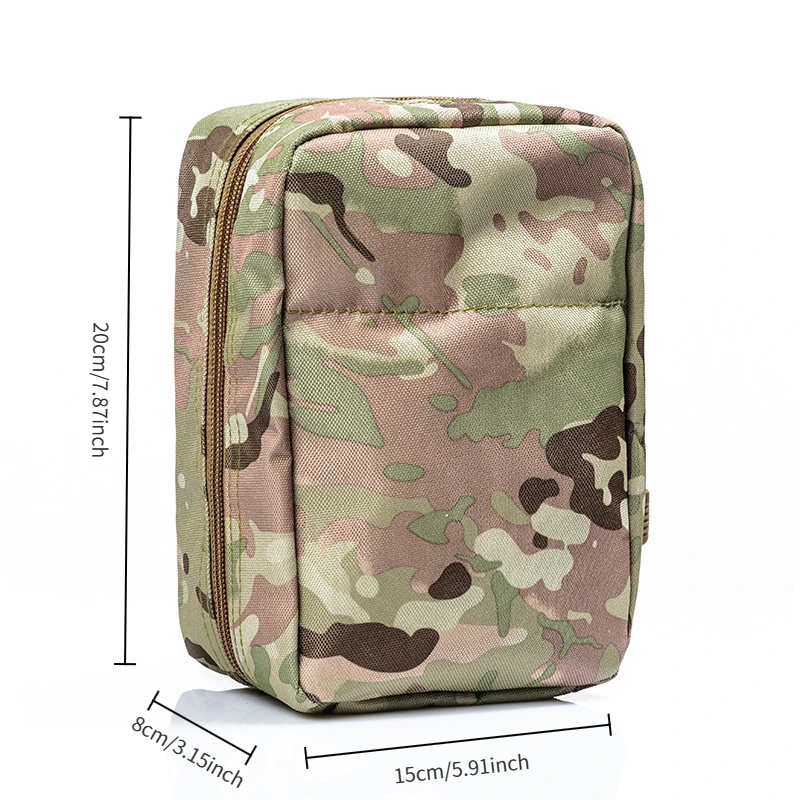 Large EDC Zipper Pouch Tactical Utility Bag 20x15x8cm Nylon Tool Pouch Organizer for Hunting Camping Hiking Outdoor Sports Gear
