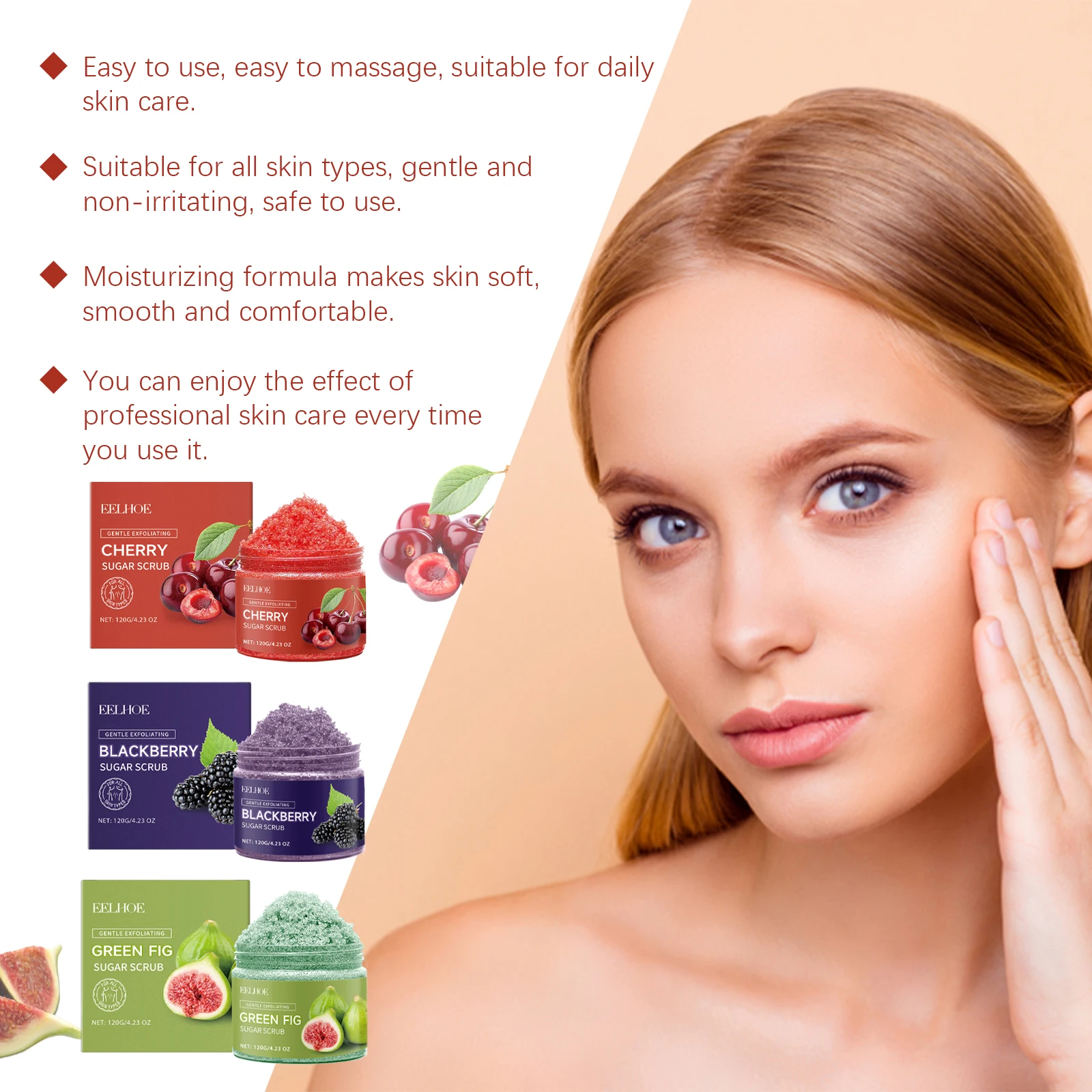 Fruity Body Scrub Gentle Exfoliating Body Wash Remove Dead Skin Brightening Remove Dark Skin Nourish Deep Cleansing Shower Scrub