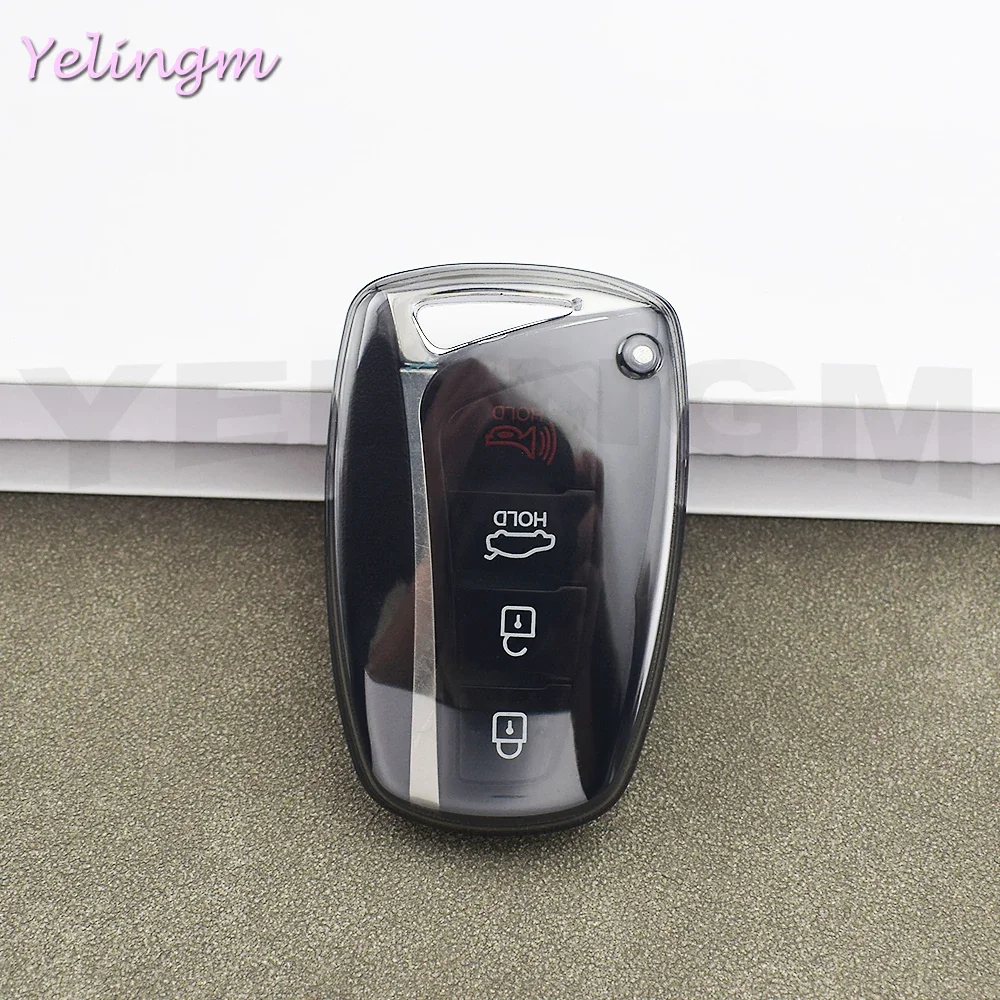 Coque de clé de voiture transparente en TPU pour Hyundai Grand Santa Fe 3 DM Ix45 Ix35 Genesis DH Grandeur Azera HG Equus