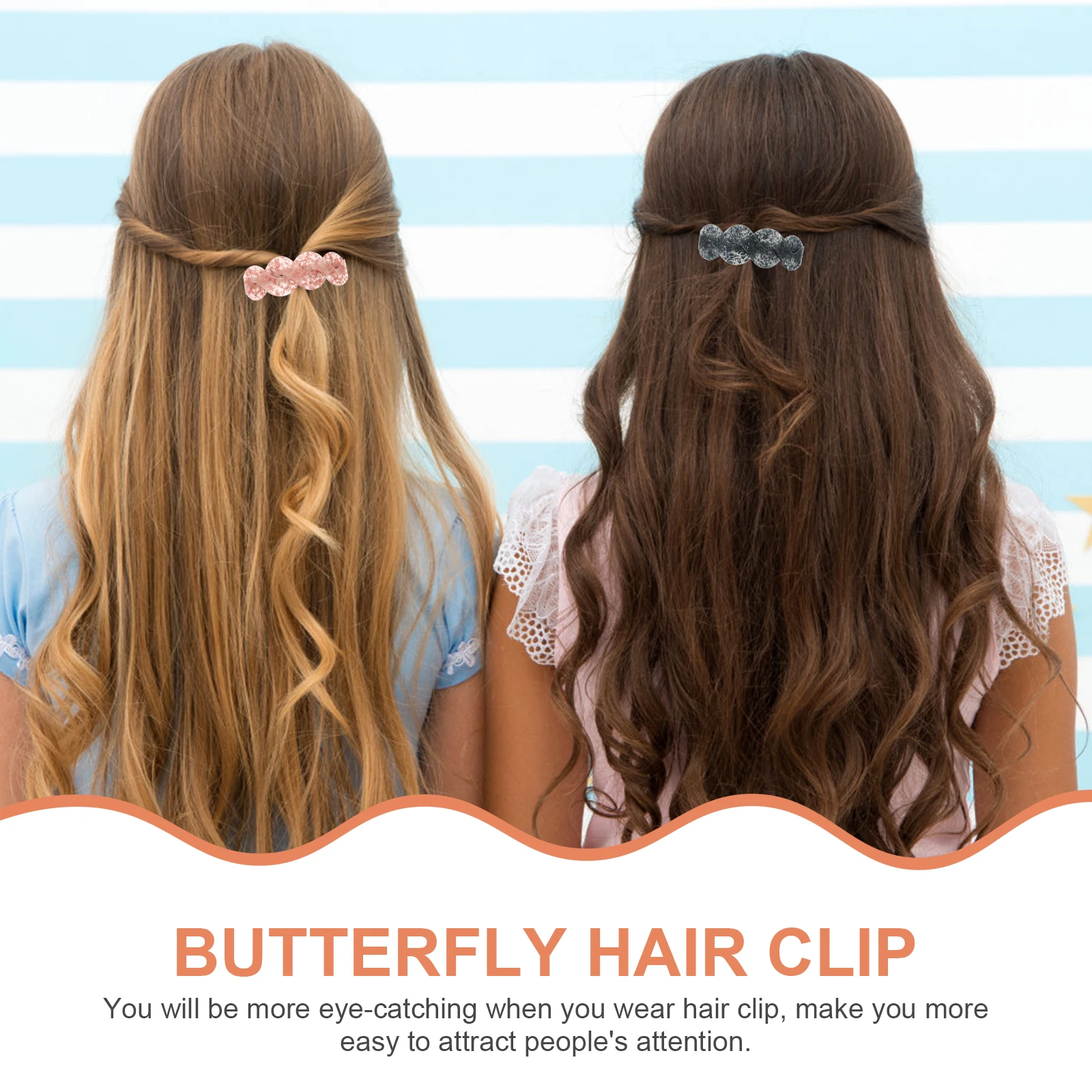 

2pcs Bow Duckbill Hair Clips Vintage Acrylic Large Snap Braid Pins Durable Lightweight Wedding Graduation Party for Women