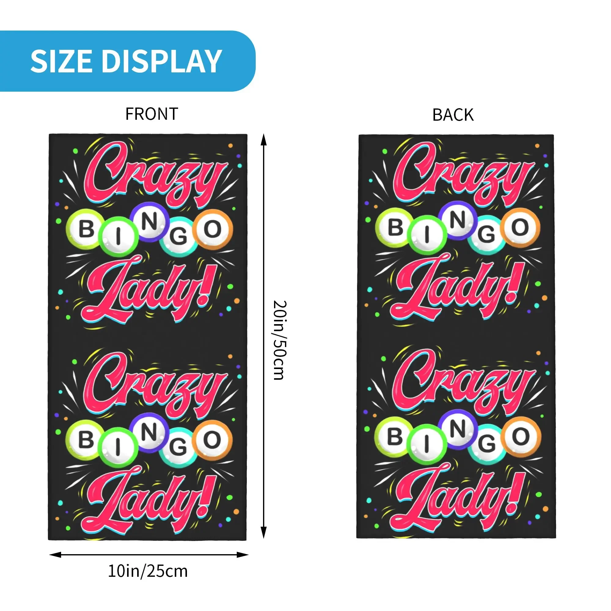 Lucky Game Crazy Bingo Lady Gambling Player Bandana Winter Neck Warmer Men Windproof Wrap Face Scarf for Hiking  Gaiter Headband