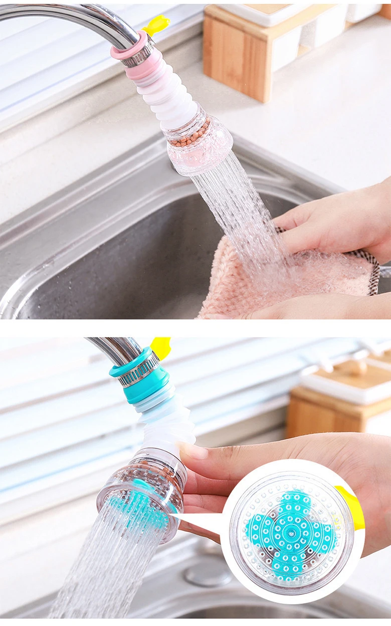 Universal 360-Grad-Drehung Wasserhahn Bubbler Schwenkbar Wasser Sparen Economizer Kopf Dusche Küche Wasserhahn Düse Adapter Waschbecken Zubehör – Detail 5