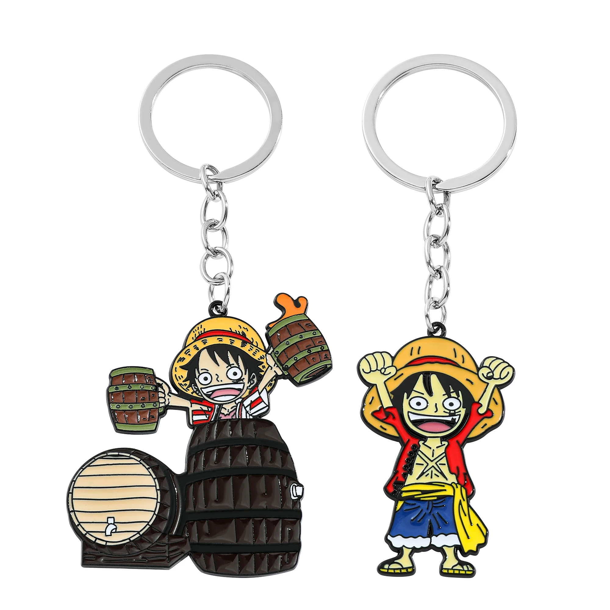 Classic Anime Monkey D., One Piece Figure Pendant Keychain Luffy Enamel Charms Keyrings for Men and Women, Accessories