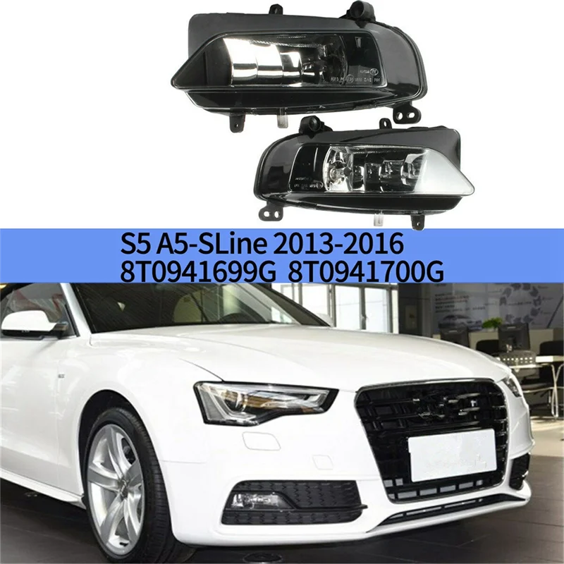 

A04E-1Pair Front Bumper Lower Fog Light Lamp Halogen With Bulds For S5 A5 S-Line 2013-2016 8T0941699G 8T0941700G
