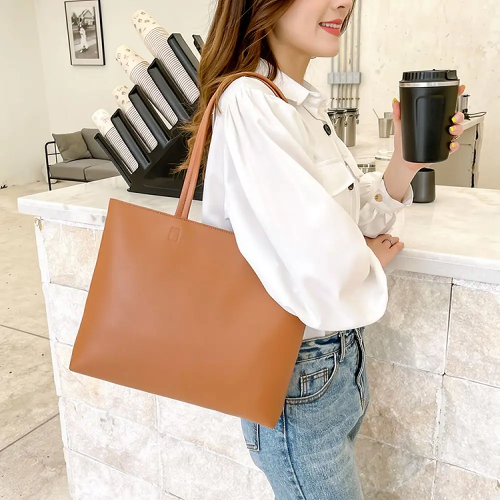 Fashion Tote Bag For HANMAPLE Women Large Capacity Shoulder Handbag Retro Casual Commuter Purse Simple Daily Carry All