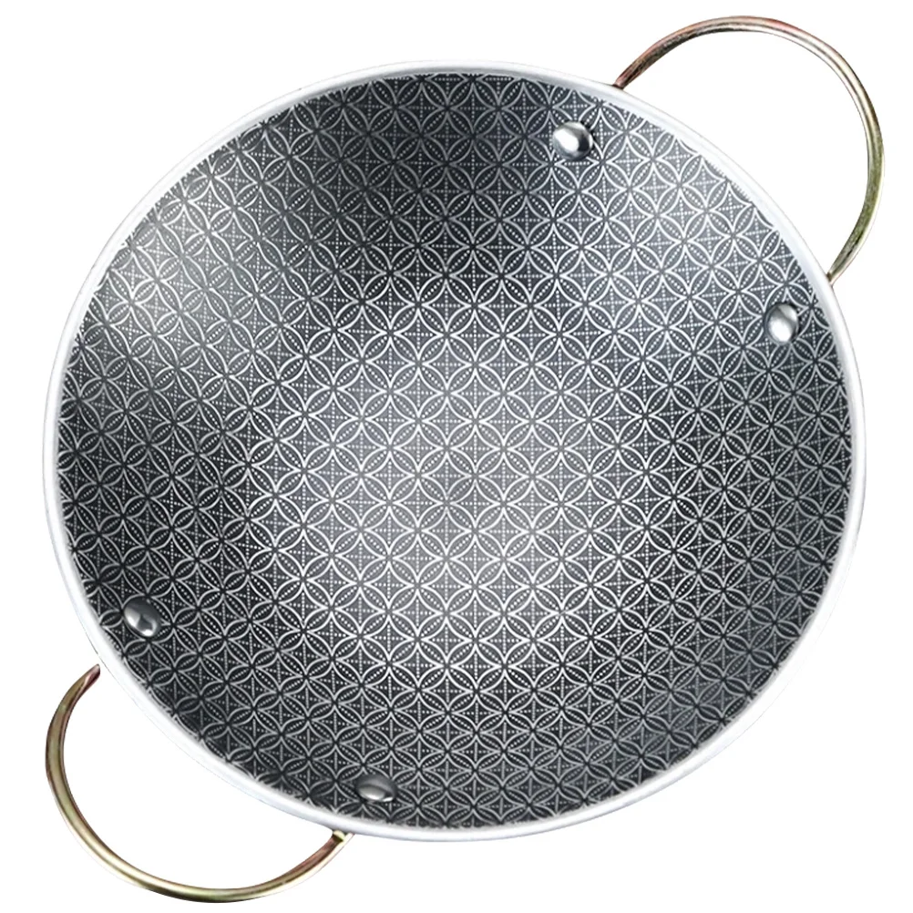 

Stainless Steel Cooking Pan Double Handle Heavy Duty Wear Resistant Smooth Surface Easy Clean Home Kitchen Restaurant Use