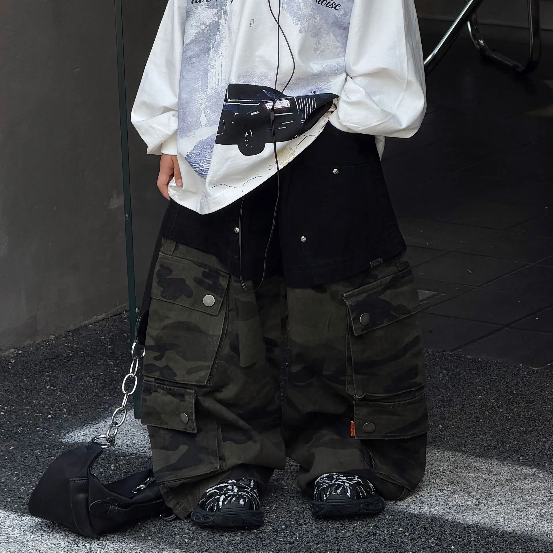 Autumn Korean Style Fashion Camouflage Design Sense Straight Leg Pants 2026 Children Clothing Personality Versatile Casual Pants