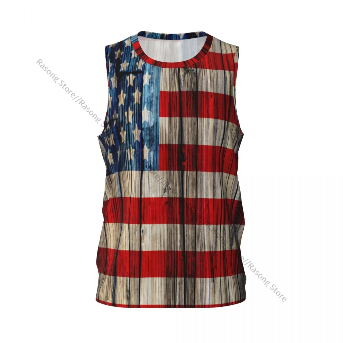 Old American Flag On Wooden Fence Basketball Jersey Movie Cosplay Clothing Stitched Men's Sport Shirt