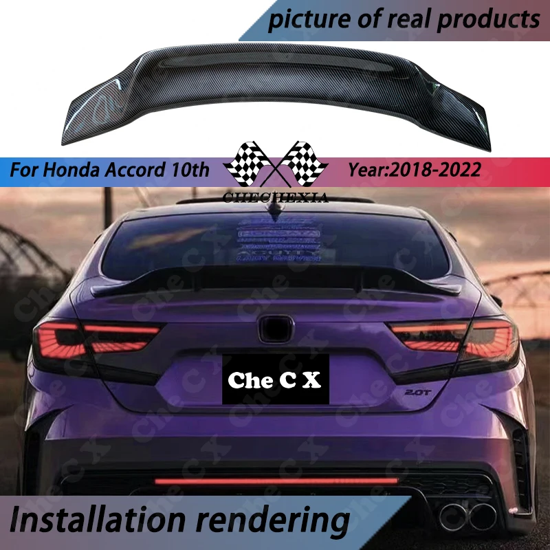 

For Honda Accord 10th Generation 2018 2019 2020 2021 2022 Forged Real Carbon Fiber Rear Trunk Lip Spoiler Wing Car Accessories