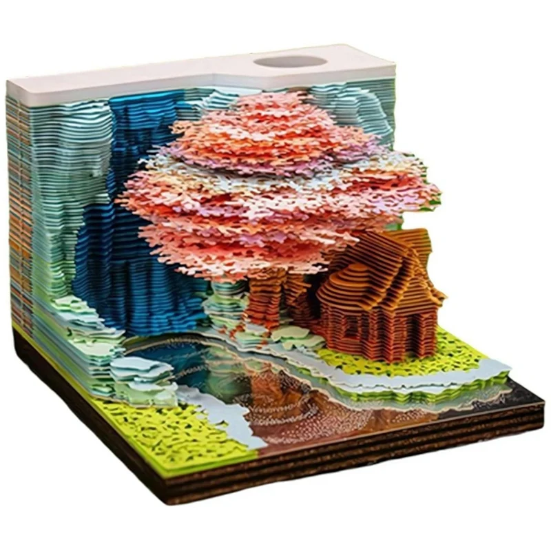 

3D-женедельный календарь на 2025 год со светодиодной подсветкой, художественный 3D-календарь Rip Away, выдвижной еженедельный календарь на 2025 год