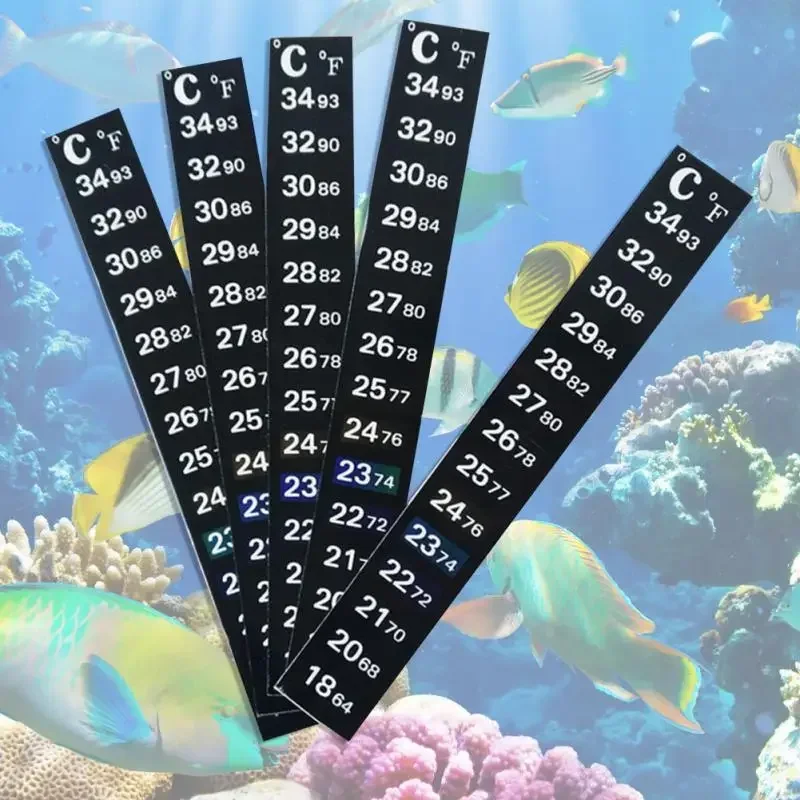 Aquarium Fish Tank Thermometers with 18-34 Degrees Temperature-sensitive Discoloration Thermometer