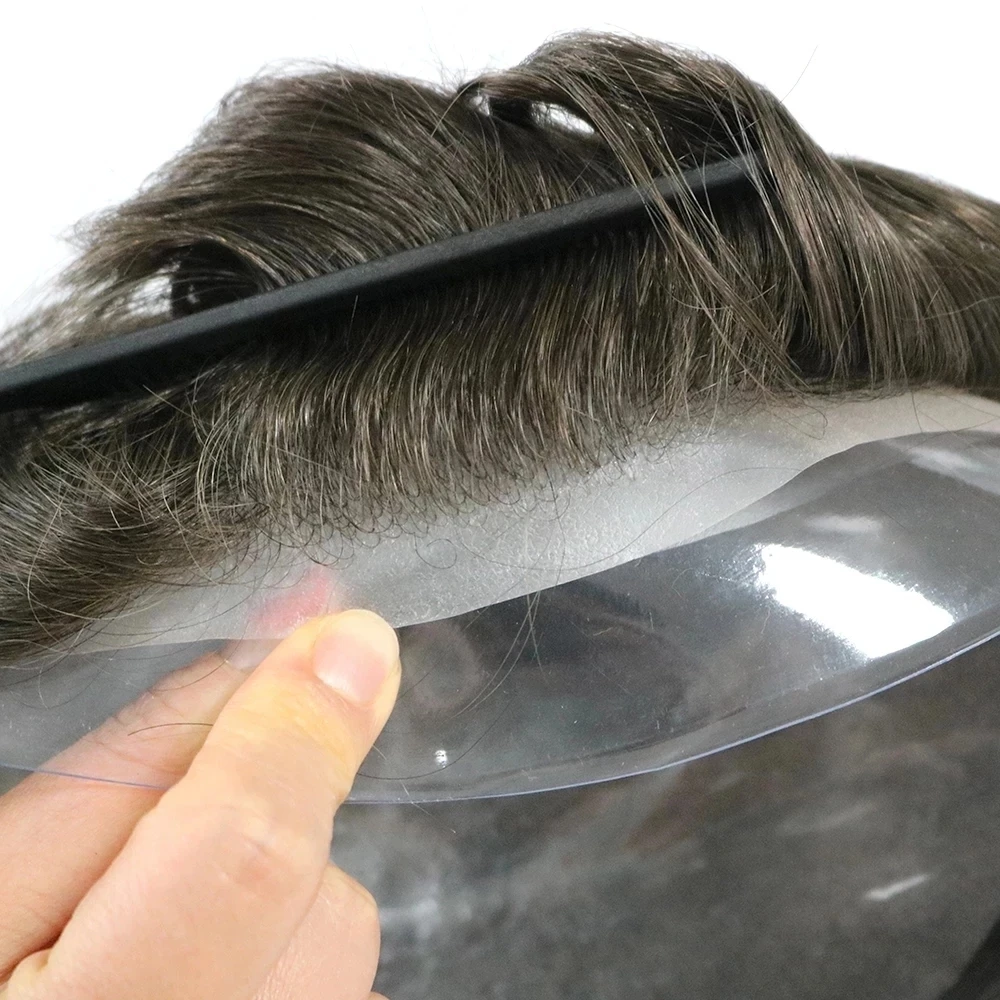 

Men Toupee Natural Hairline 0.08mm Vlooped PU Base Super Durable Undetectable Man Human Hairpieces System Prosthesis Capillary