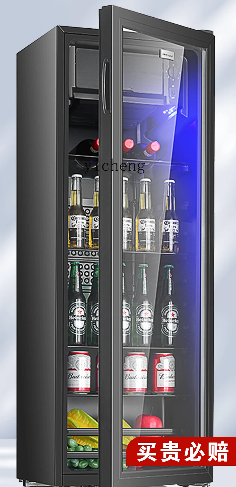 ZF Wine Cabinet Refrigerated Cabinet Single Door Transparent Glass Household Small Beverage Refrigerator