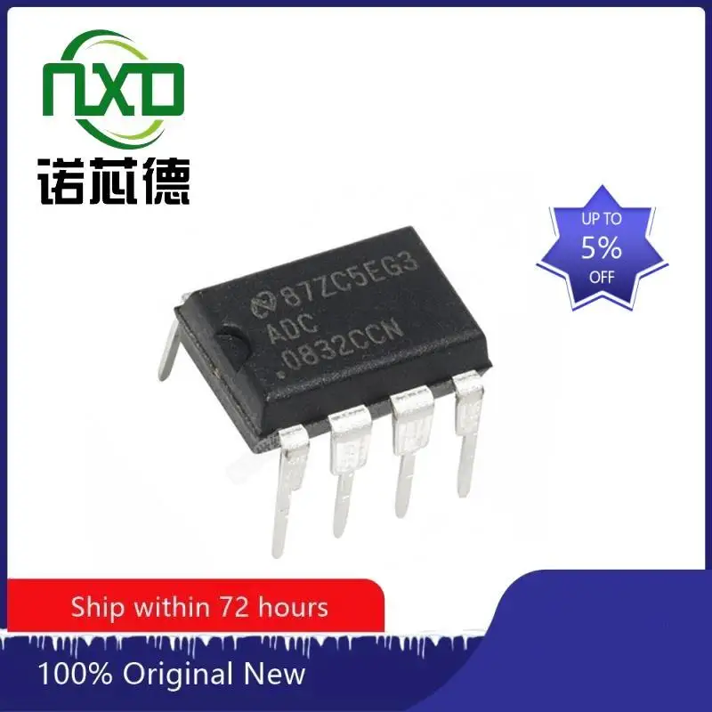 

10PCS/LOT ADC0832CCN DIP-8 8-bit resolution dual channel AD analog-to-digital converter chip