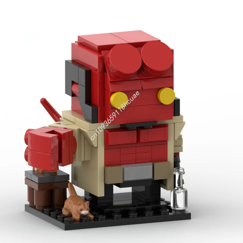 

166 шт. MOC Hellboyes Brickheadz строительные блоки Рождественский подарок как-запуск комплект для начинающих STEM образовательные вдохновения