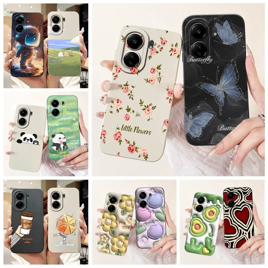 For Xiaomi Redmi 13C Case PocoC65 New Fashion Cartoon Cover Shockproof Phone Case For Xiaomi Poco C65 C 65 Redmi 13C Soft Fundas