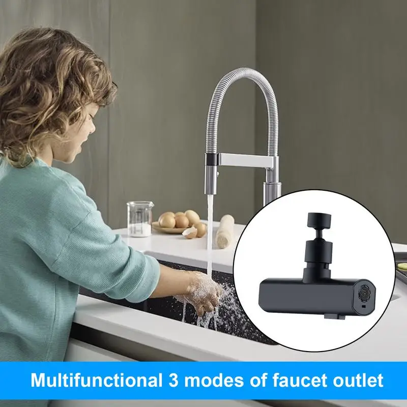 Waterfall Kitchen Faucet Waterfall Kitchen Faucet With Multi-Function Rotatable Faucet Spout 360 Degree Pull-Down Sprayer
