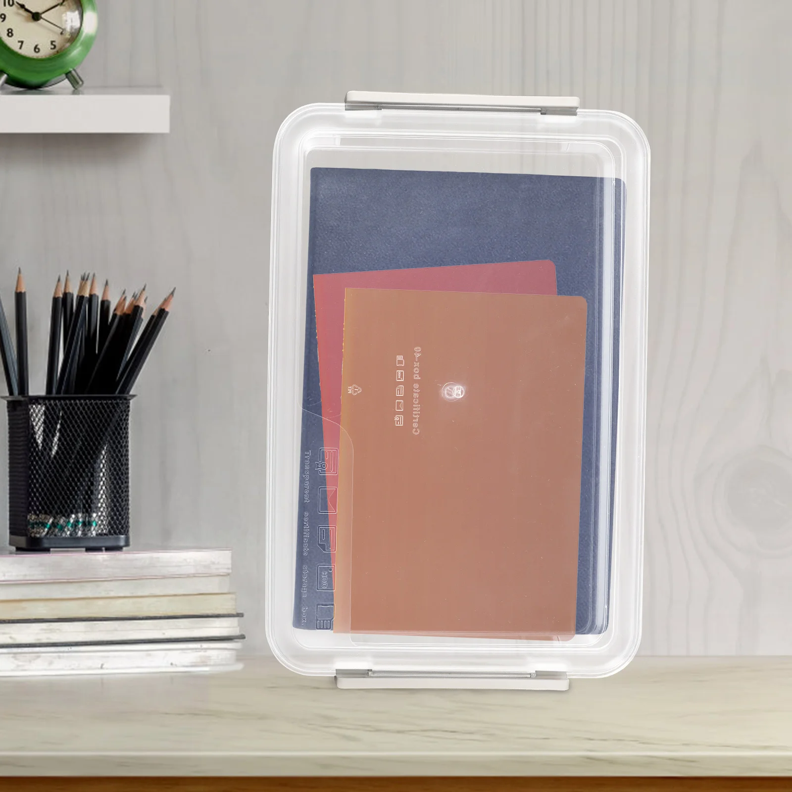 

File Box Organizers Desk Filing Cabinets Document Stationery Organization Office Case Household Paper with Cover