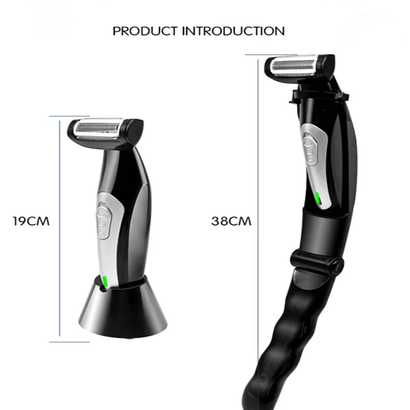 Adjustable Extreme Reach Detachable stretchable Handle electric back and body remover body trimmer back shaver for men