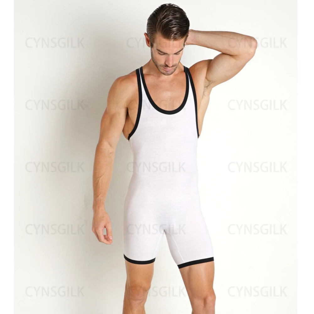 Wrestling Singlets Suit Men\'s One Piece PowerLifting Bodysuit Gym Sports Fitness Skinsuit Iron Sleeveless Weightlifting Clothes