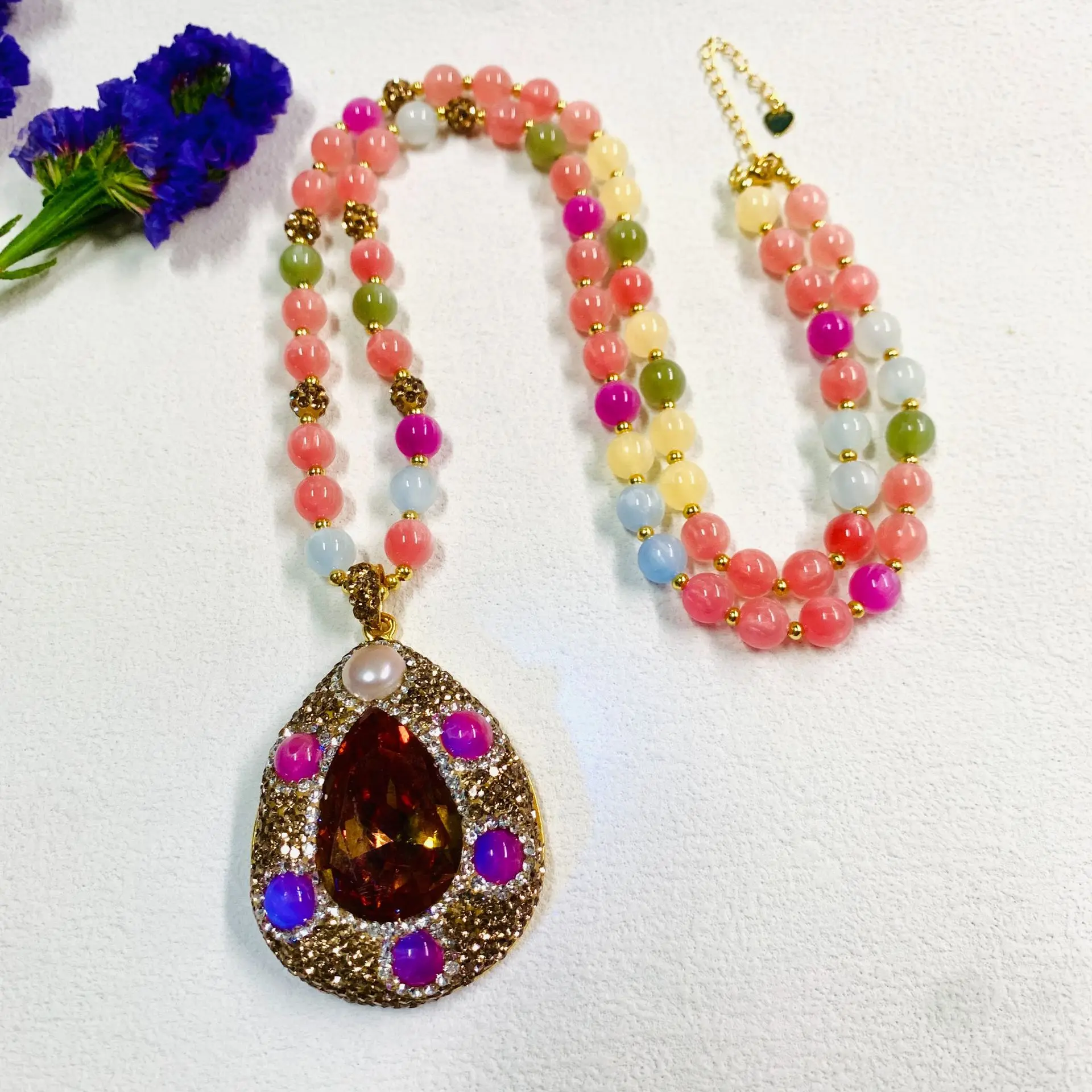 

Новая меняющая цвет длинная цепочка для свитера из бисера для женщин, ожерелья с подвесками, модное ожерелье из разноцветных бусин, элегантный воротник, подарки