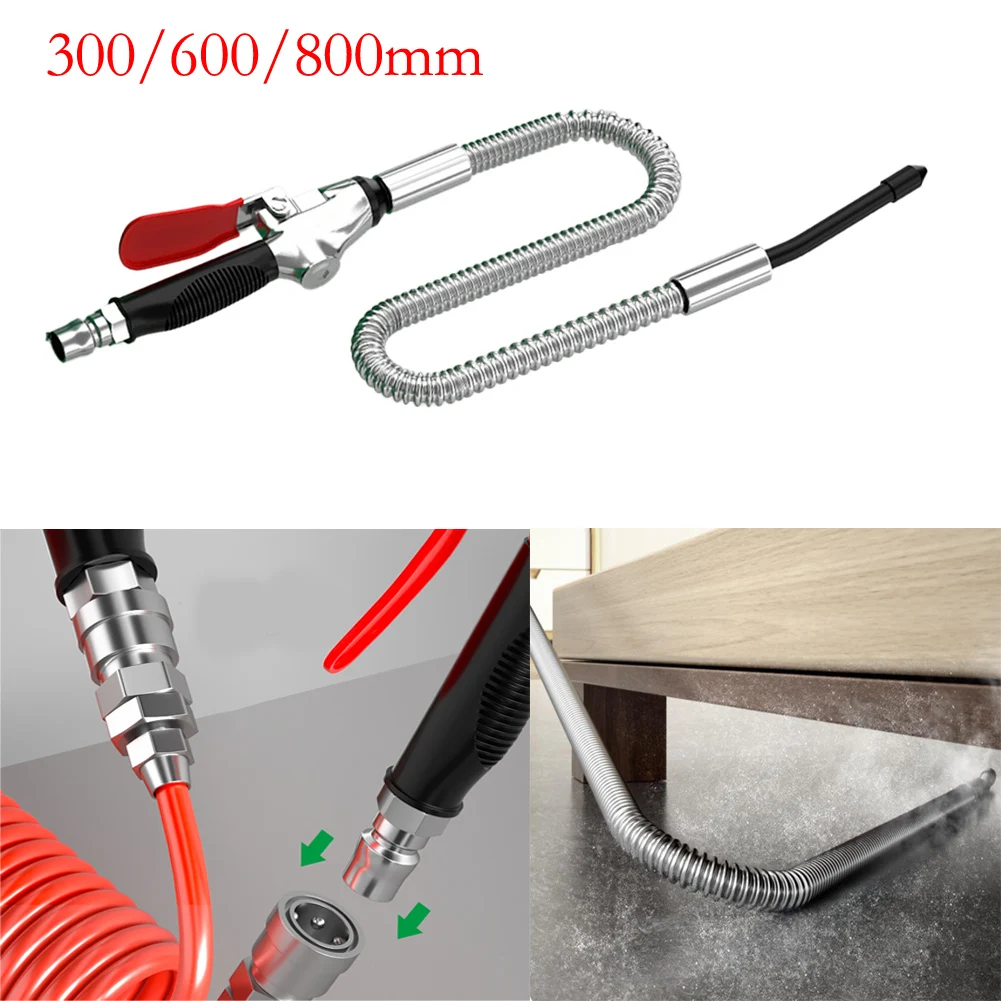 Gardening Flexible Nozzle 300 600 800mm Alloy Blowgun Alloy Outer Quick Release Two-layer Tube Efficient Dust Removal