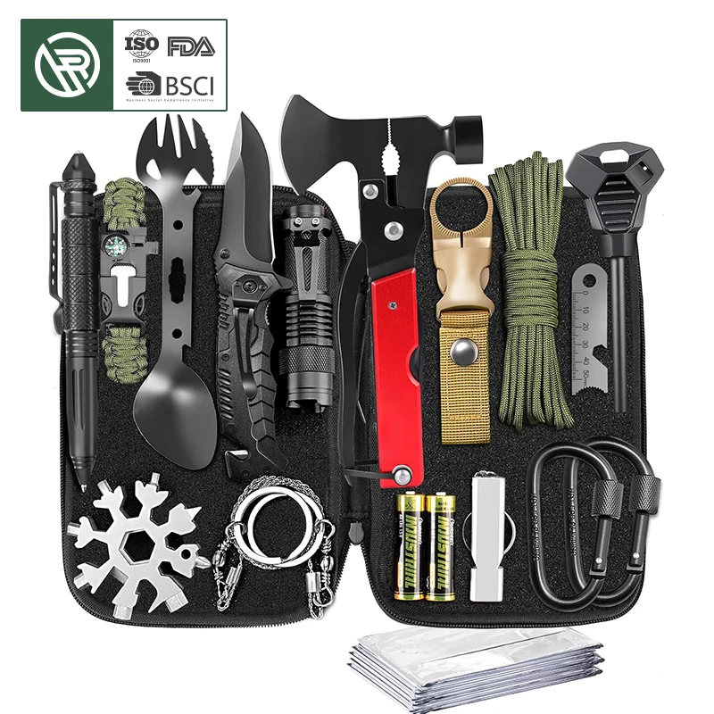 

Bochen Gear Kit Climbing Running Touring Emergency Escape Tool Axe Camping Hiking Fishing Hunting for