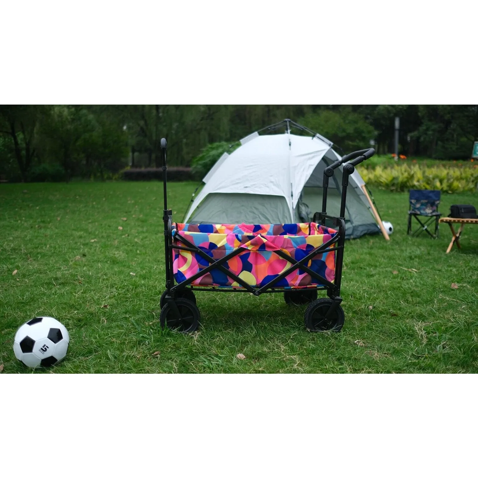 US Folding Wagon, Collapsible Outdoor Utility Wagon Picnic Camping Cart for Picnic