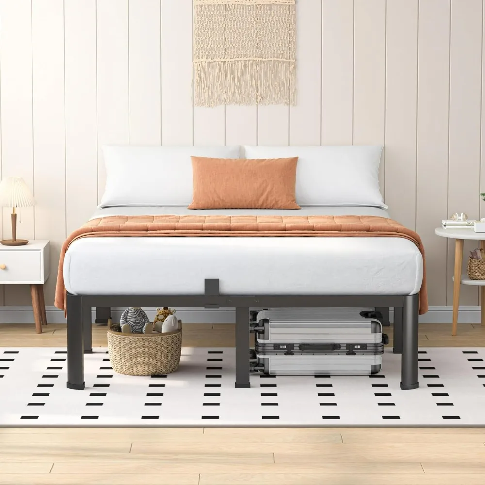 إطار سرير معدني عالي التحمل مقاس 14 بوصة بسعة 3500 رطلاً، وأرجل زاوية مستديرة وميزة مضادة للصدر للتجميع السريع، لا #2