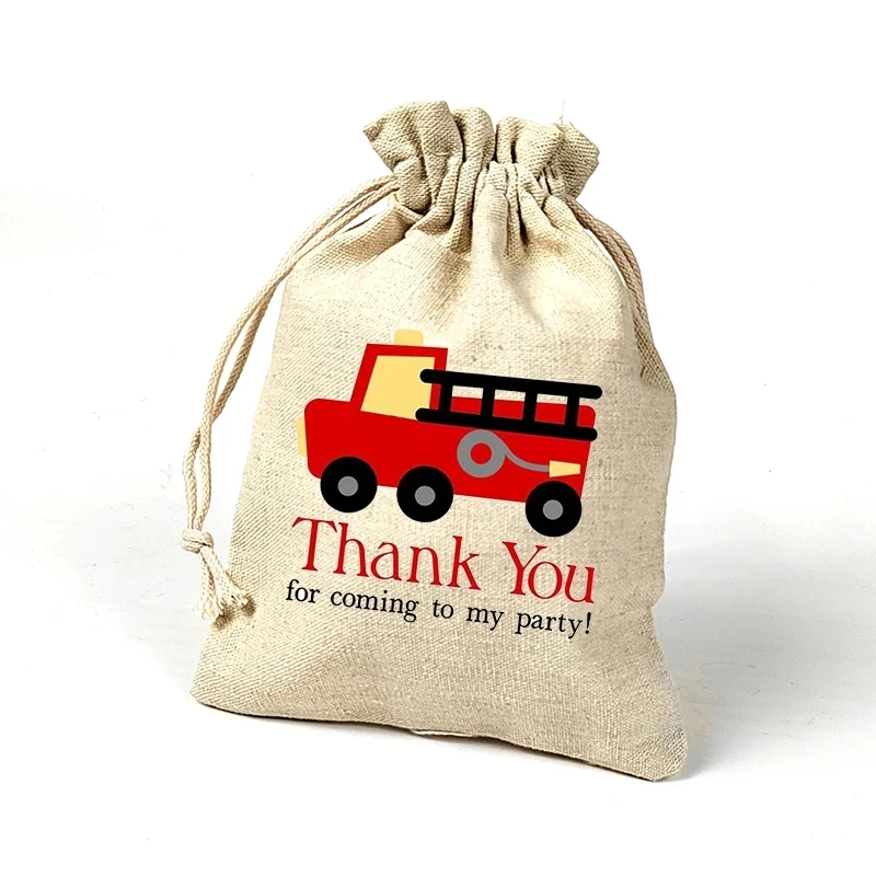 20pcs Fire Truck Engine thank you gift bags Firefighter Fireman themed boy girl 1st 2nd 3rd 4th Birthday party decoration favor